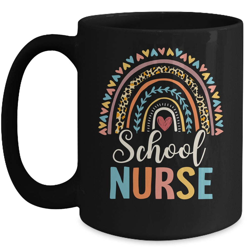 Leopard Rainbow Nursing Nurse Week Back To School Mug | siriusteestore