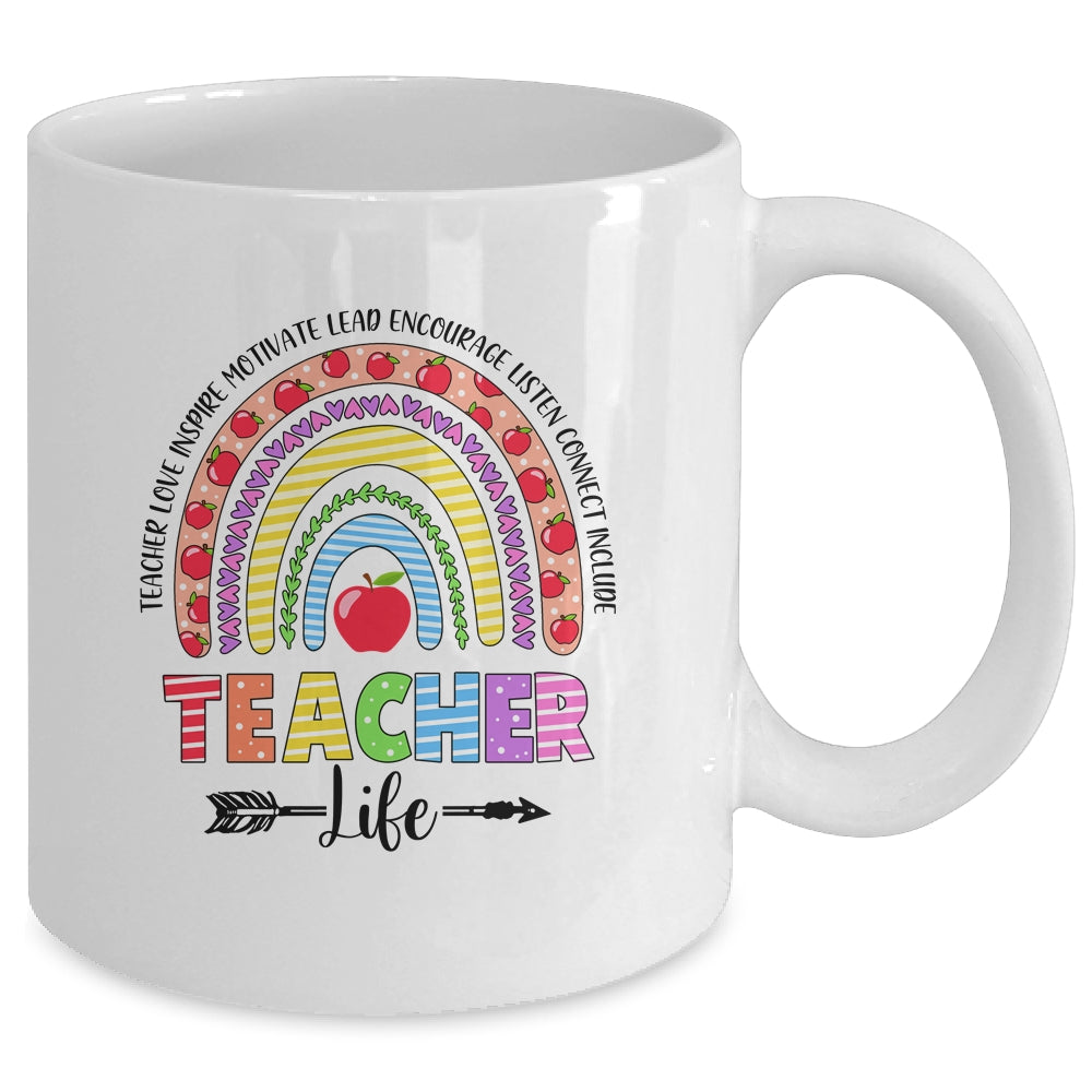 Leopard Rainbow Teacher Life Teaching Last Day Of School Mug | siriusteestore