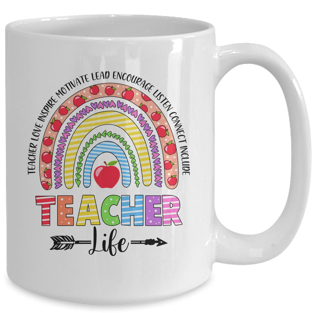 Leopard Rainbow Teacher Life Teaching Last Day Of School Mug | siriusteestore