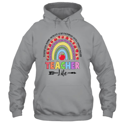 Leopard Rainbow Teacher Life Teaching Last Day Of School Shirt & Hoodie | siriusteestore