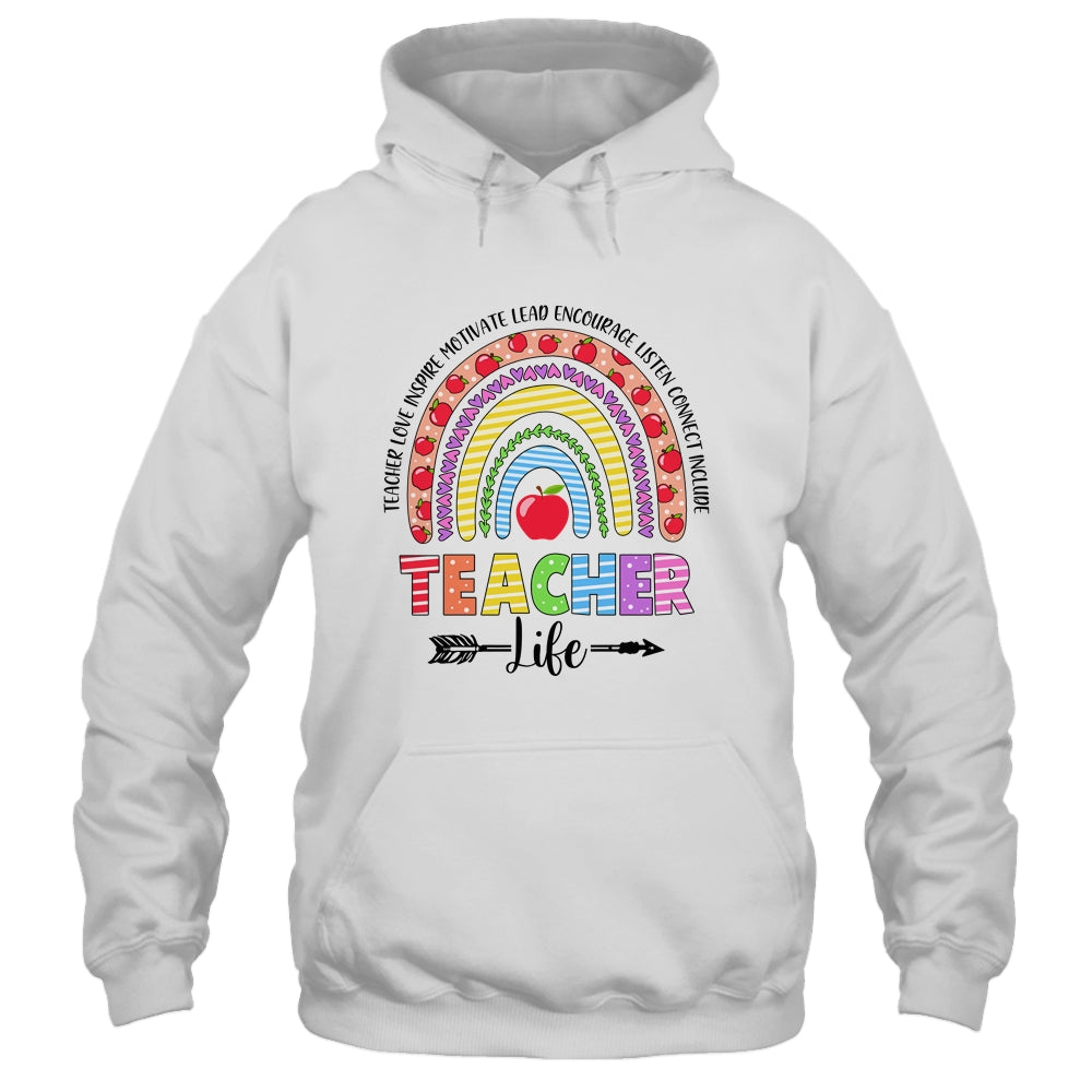 Leopard Rainbow Teacher Life Teaching Last Day Of School Shirt & Hoodie | siriusteestore
