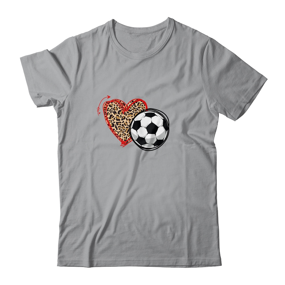 Leopard Soccer Love Heart Soccer Lover Soccer Season Shirt & Tank Top | siriusteestore
