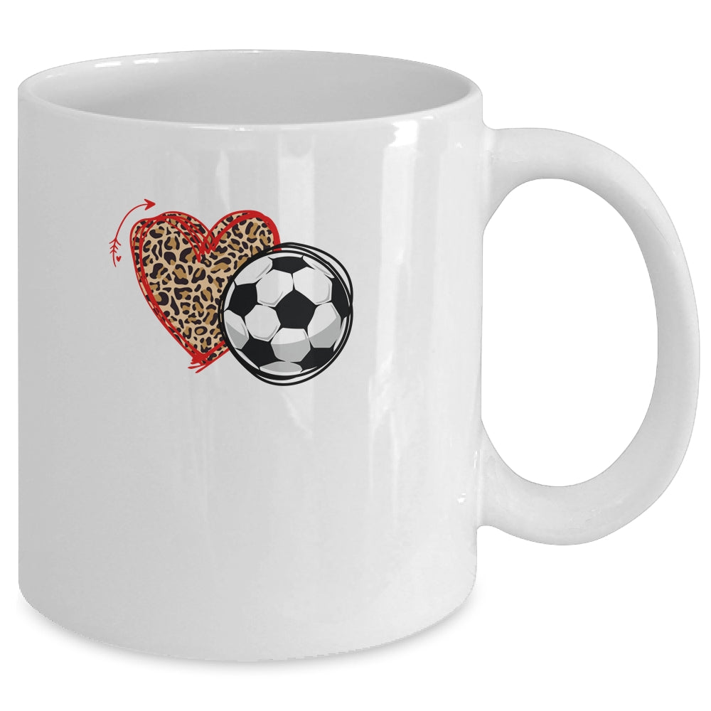 Leopard Soccer Love Heart Soccer Lover Soccer Season Mug | siriusteestore