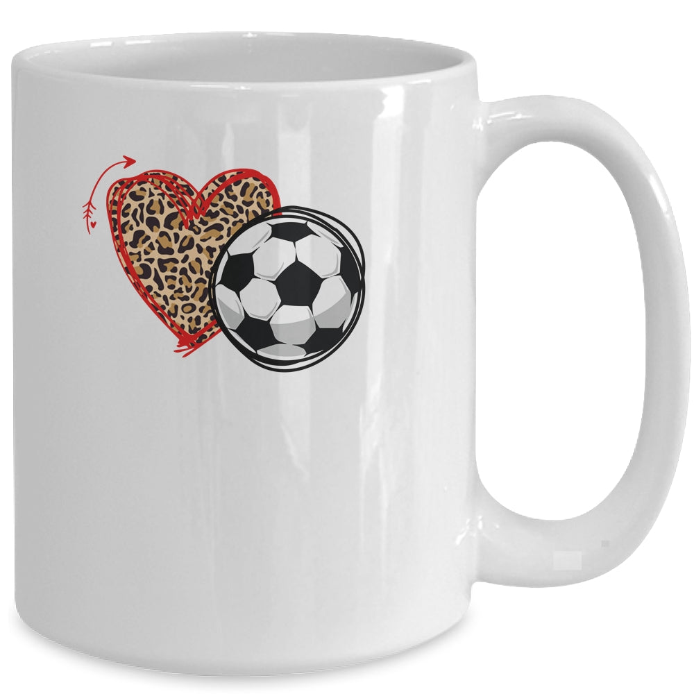 Leopard Soccer Love Heart Soccer Lover Soccer Season Mug | siriusteestore