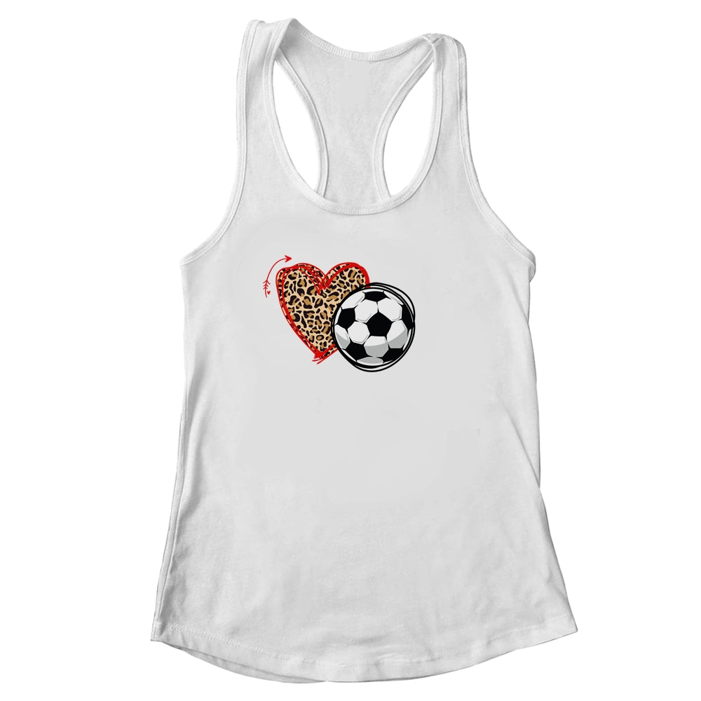 Leopard Soccer Love Heart Soccer Lover Soccer Season Shirt & Tank Top | siriusteestore