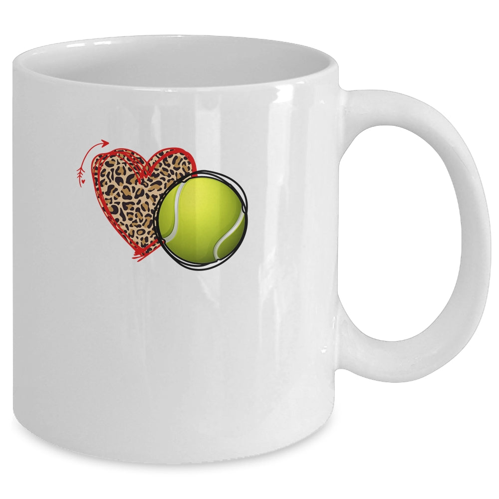 Leopard Tennis Love Heart Tennis Lover Tennis Season Mug | siriusteestore