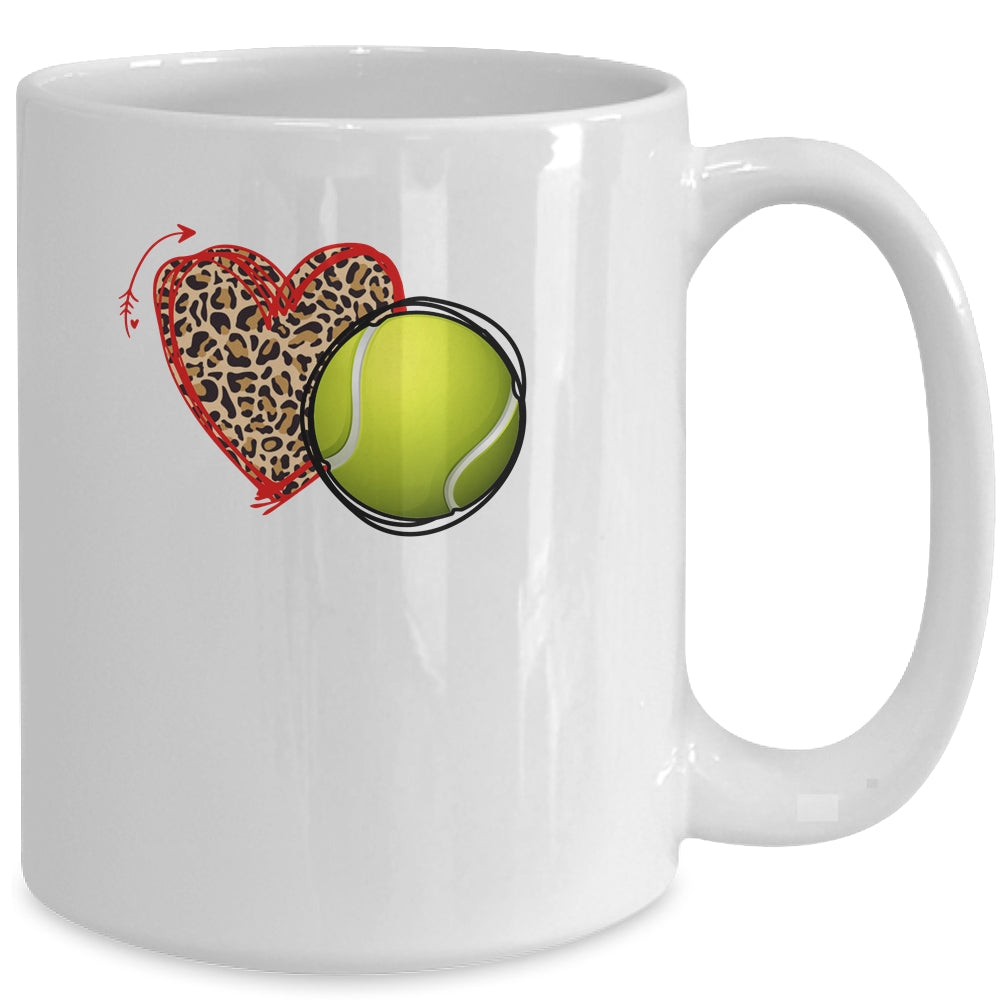 Leopard Tennis Love Heart Tennis Lover Tennis Season Mug | siriusteestore
