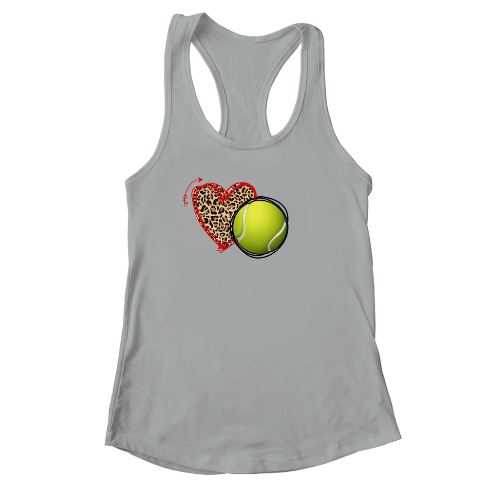 Leopard Tennis Love Heart Tennis Lover Tennis Season Shirt & Tank Top | siriusteestore