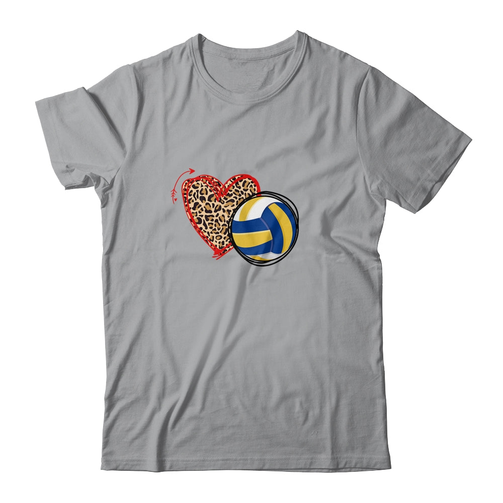 Leopard Volleyball Love Heart Volleyball Lover Volleyball Season Shirt & Tank Top | siriusteestore