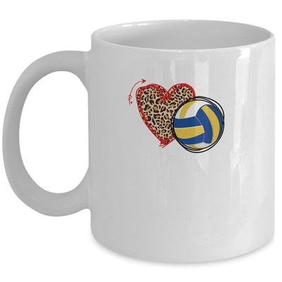 Leopard Volleyball Love Heart Volleyball Lover Volleyball Season Mug | siriusteestore
