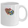Leopard Volleyball Love Heart Volleyball Lover Volleyball Season Mug | siriusteestore