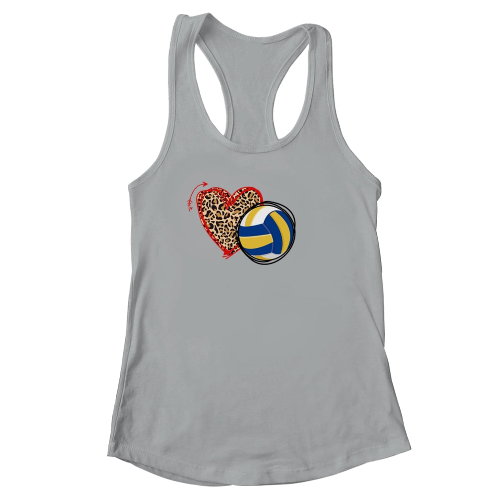 Leopard Volleyball Love Heart Volleyball Lover Volleyball Season Shirt & Tank Top | siriusteestore