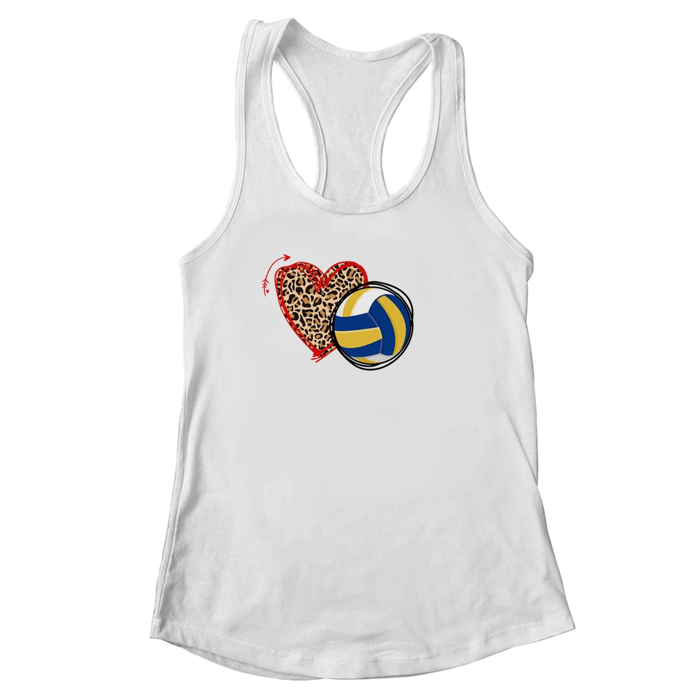 Leopard Volleyball Love Heart Volleyball Lover Volleyball Season Shirt & Tank Top | siriusteestore