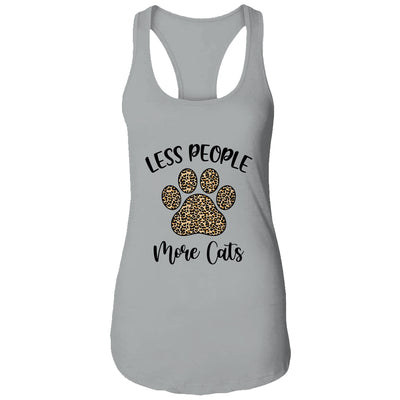 Less People More Cats Funny Leopard Cat Mom Lover Paw Shirt & Tank Top | siriusteestore