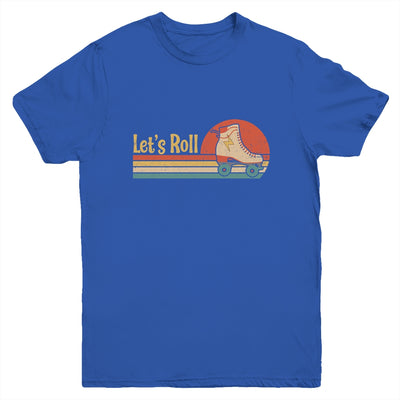 Lets Roll Roller Skating Skater Skate Retro Vintage 70s 80s Youth Shirt | siriusteestore