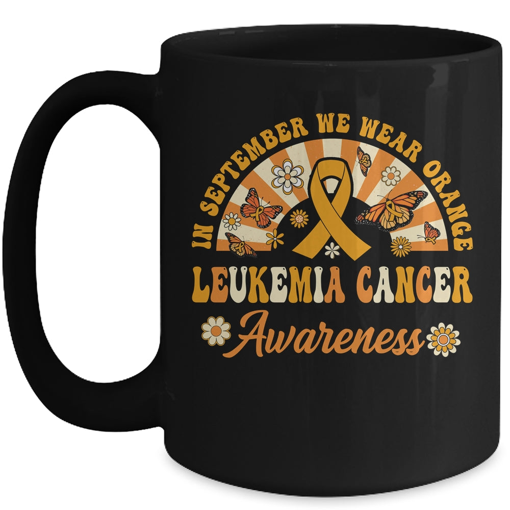 Leukemia Awareness In September We Wear Orange Groovy Mug | siriusteestore