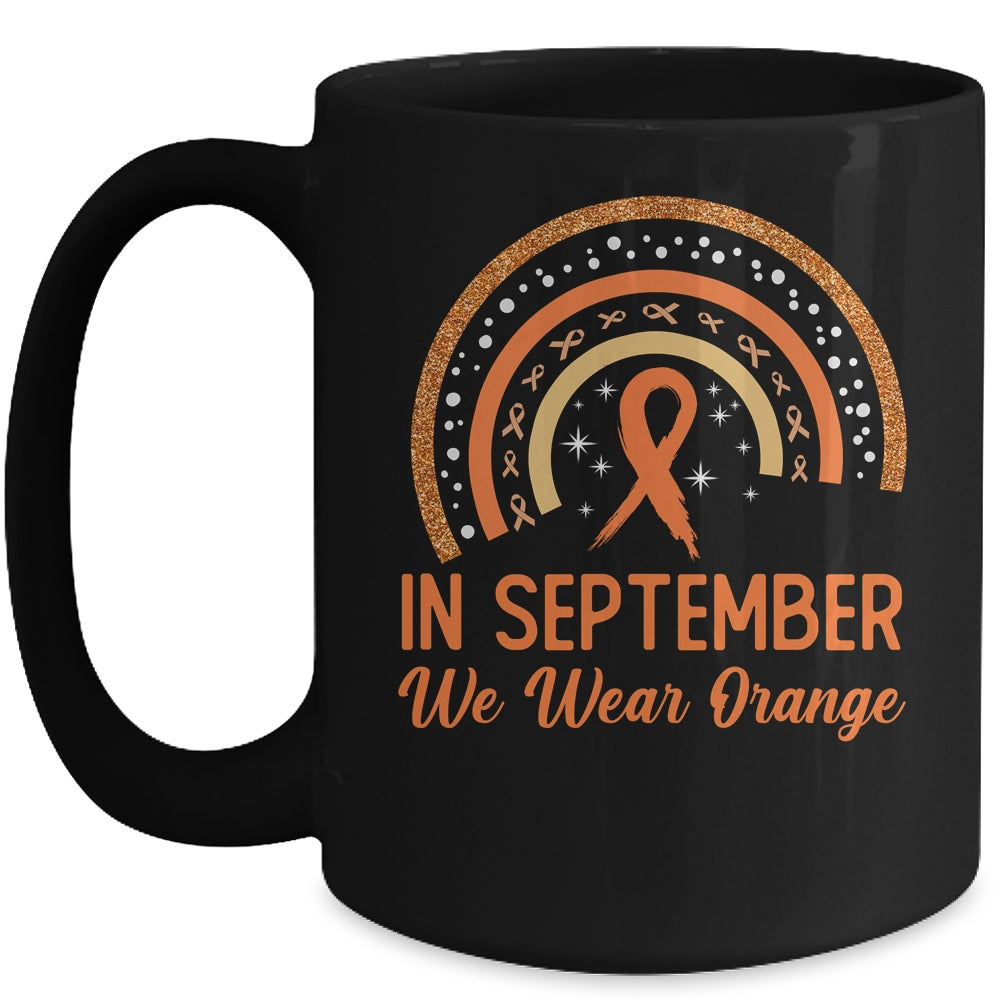 Leukemia Awareness In September We Wear Orange Rainbow Mug | siriusteestore