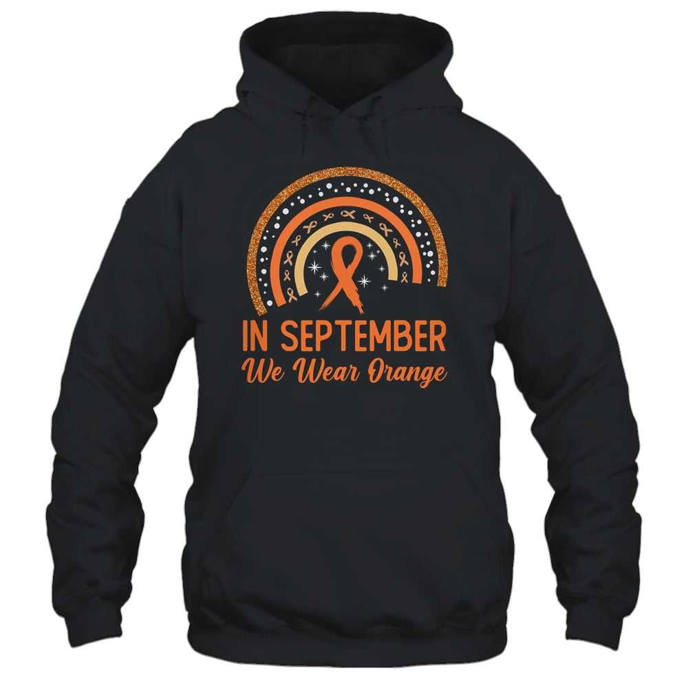 Leukemia Awareness In September We Wear Orange Rainbow Shirt & Hoodie | siriusteestore