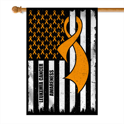 Leukemia Cancer Awareness America Flag Orange Ribbon | siriusteestore