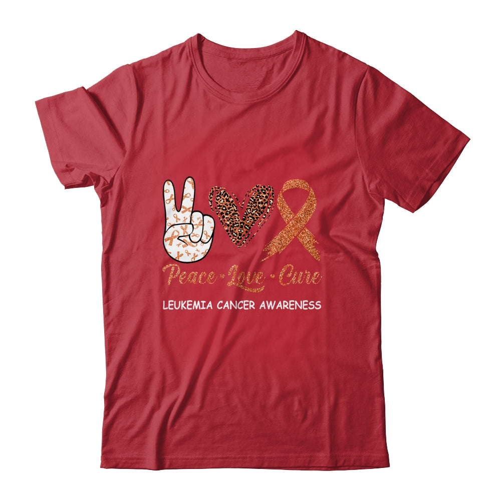 Leukemia Cancer Awareness Peace Love Cure Leopard Shirt & Hoodie | siriusteestore