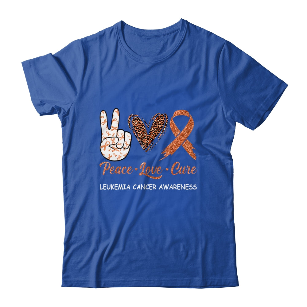 Leukemia Cancer Awareness Peace Love Cure Leopard Shirt & Hoodie | siriusteestore