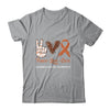 Leukemia Cancer Awareness Peace Love Cure Leopard Shirt & Hoodie | siriusteestore