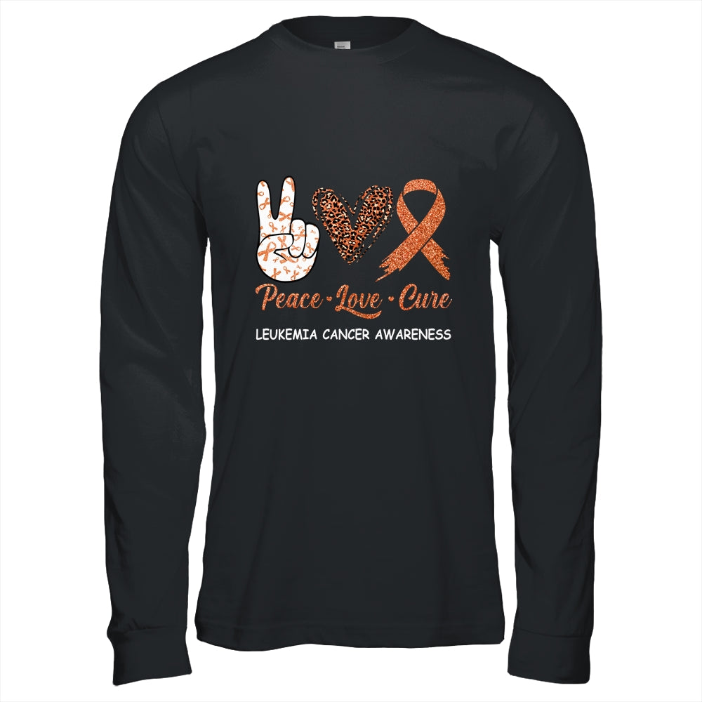 Leukemia Cancer Awareness Peace Love Cure Leopard Shirt & Hoodie | siriusteestore