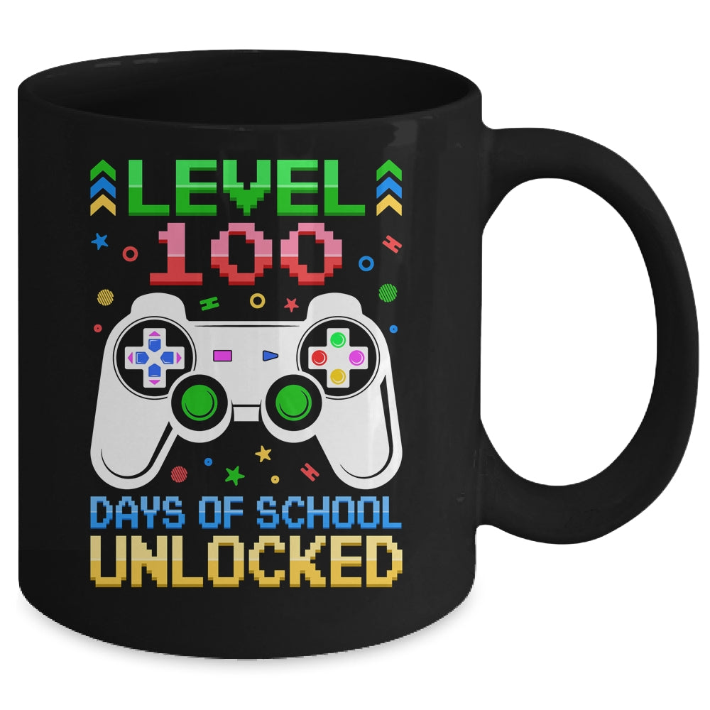 Level 100 Days Of School Unlocked Gamer Boys Funny 100th Day Mug | siriusteestore