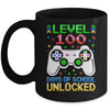 Level 100 Days Of School Unlocked Gamer Boys Funny 100th Day Mug | siriusteestore
