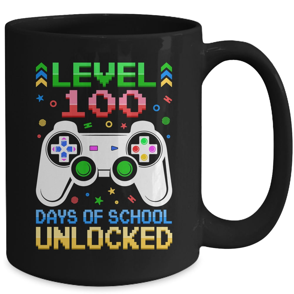 Level 100 Days Of School Unlocked Gamer Boys Funny 100th Day Mug | siriusteestore