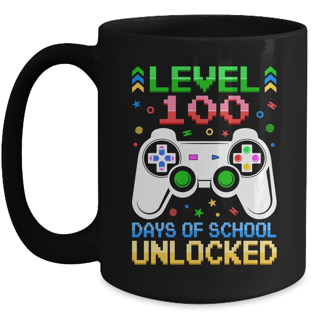 Level 100 Days Of School Unlocked Gamer Boys Funny 100th Day Mug | siriusteestore