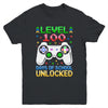 Level 100 Days Of School Unlocked Gamer Boys Funny 100th Day Youth Shirt | siriusteestore