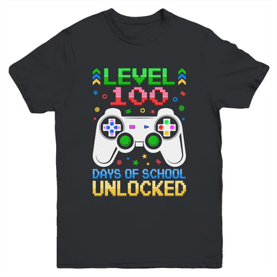 Level 100 Days Of School Unlocked Gamer Boys Funny 100th Day Youth Shirt | siriusteestore