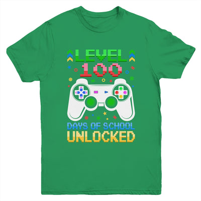 Level 100 Days Of School Unlocked Gamer Boys Funny 100th Day Youth Shirt | siriusteestore