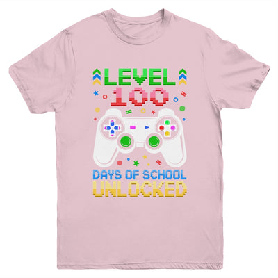 Level 100 Days Of School Unlocked Gamer Boys Funny 100th Day Youth Shirt | siriusteestore
