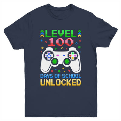 Level 100 Days Of School Unlocked Gamer Boys Funny 100th Day Youth Shirt | siriusteestore