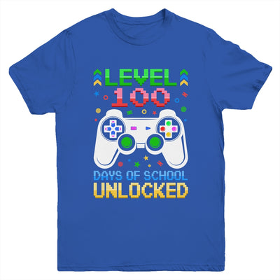 Level 100 Days Of School Unlocked Gamer Boys Funny 100th Day Youth Shirt | siriusteestore