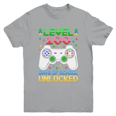 Level 100 Days Of School Unlocked Gamer Boys Funny 100th Day Youth Shirt | siriusteestore