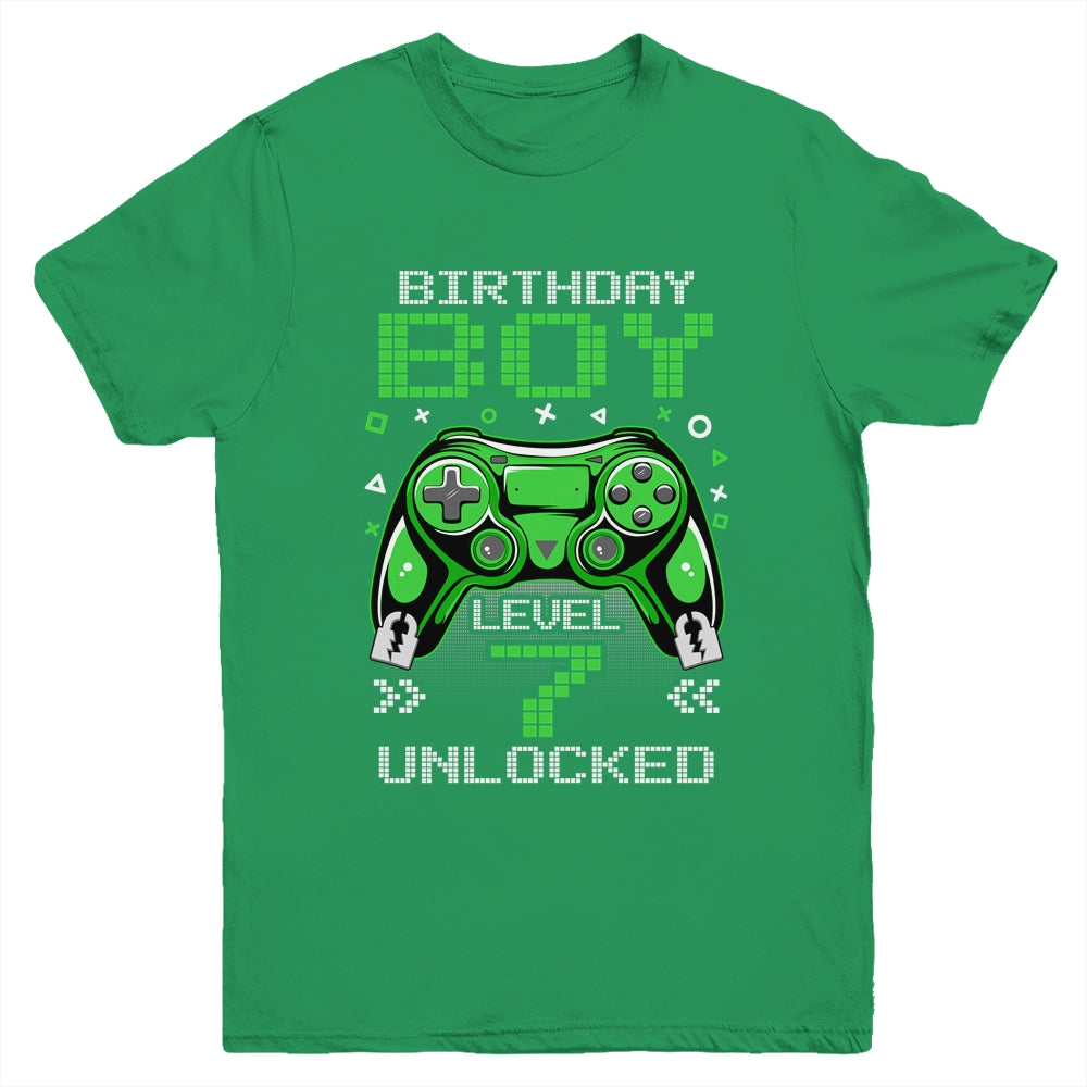 Level 7 Unlocked Awesome Since 2016 7th Birthday Gaming Youth Shirt | siriusteestore