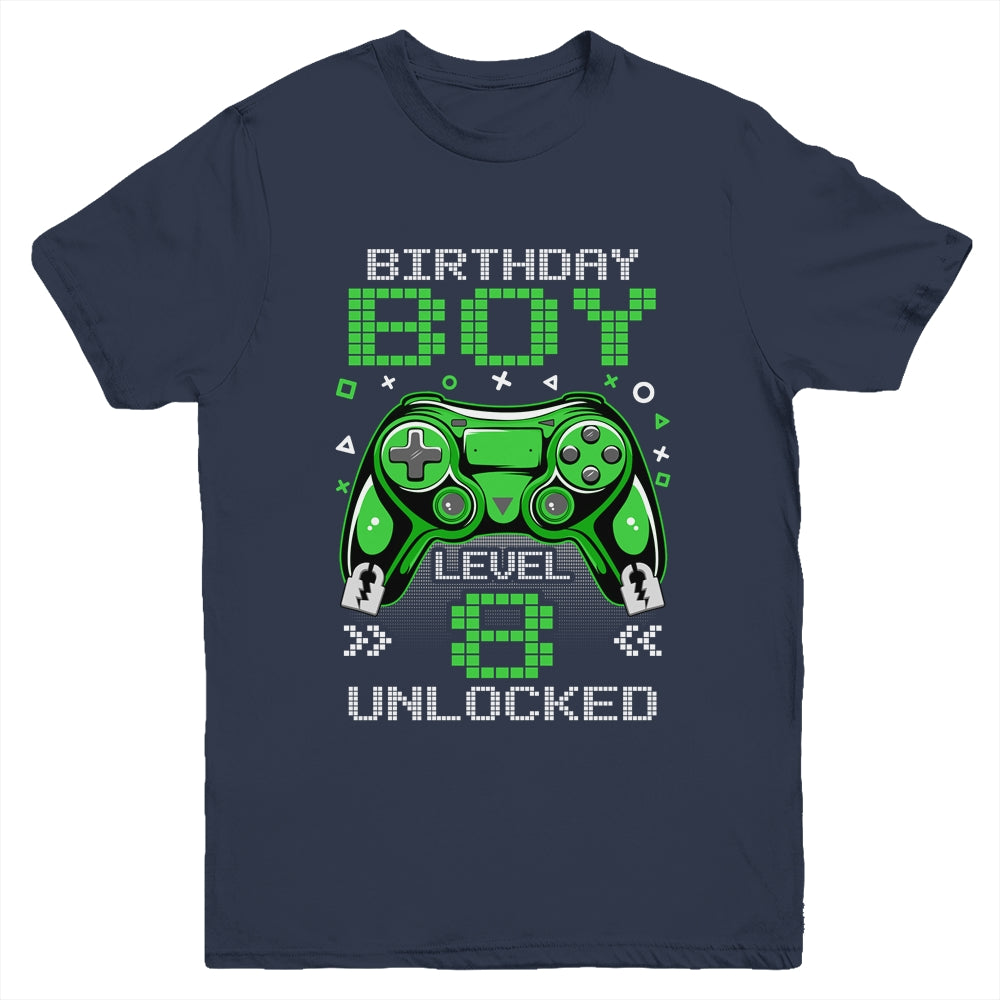 Level 8 Unlocked Awesome Since 2015 8th Birthday Gaming Youth Shirt | siriusteestore