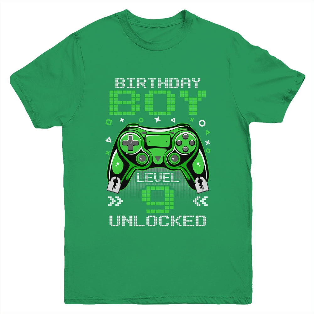 Level 9 Unlocked Awesome Since 2014 9th Birthday Gaming Youth Shirt | siriusteestore
