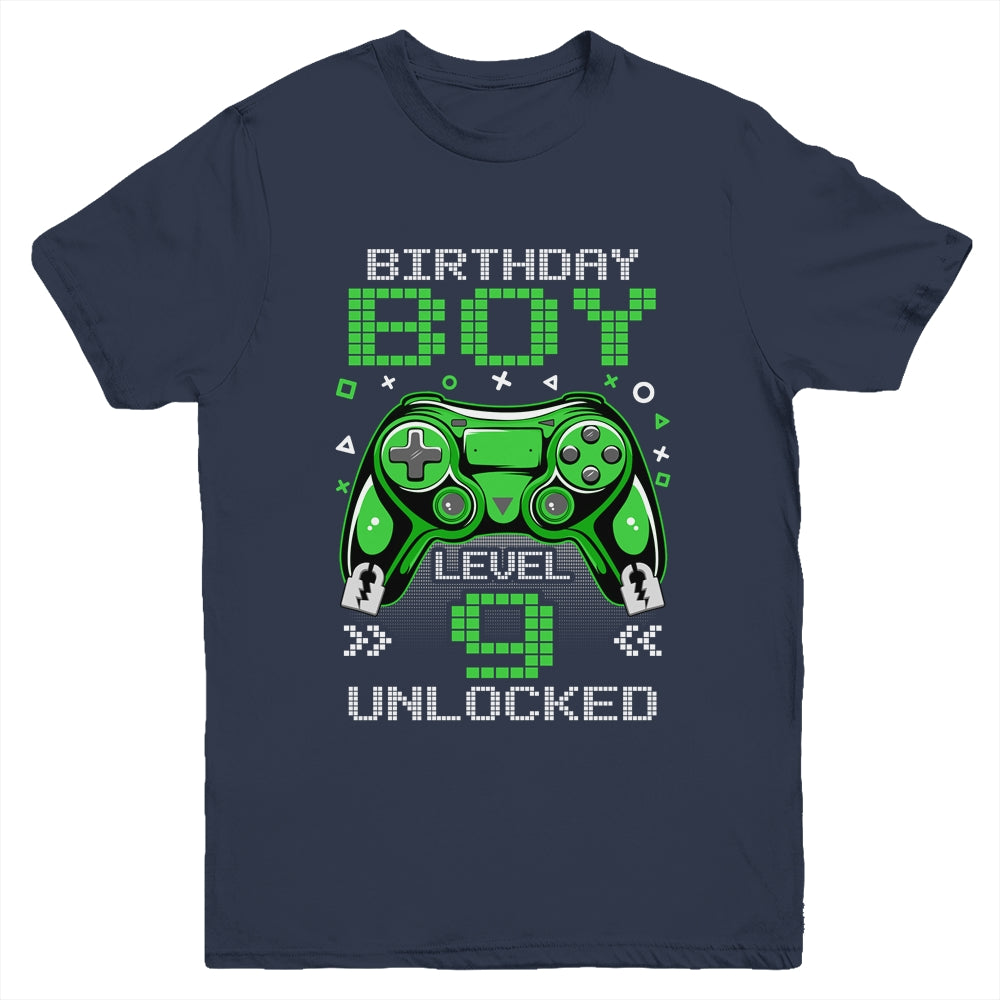 Level 9 Unlocked Awesome Since 2014 9th Birthday Gaming Youth Shirt | siriusteestore