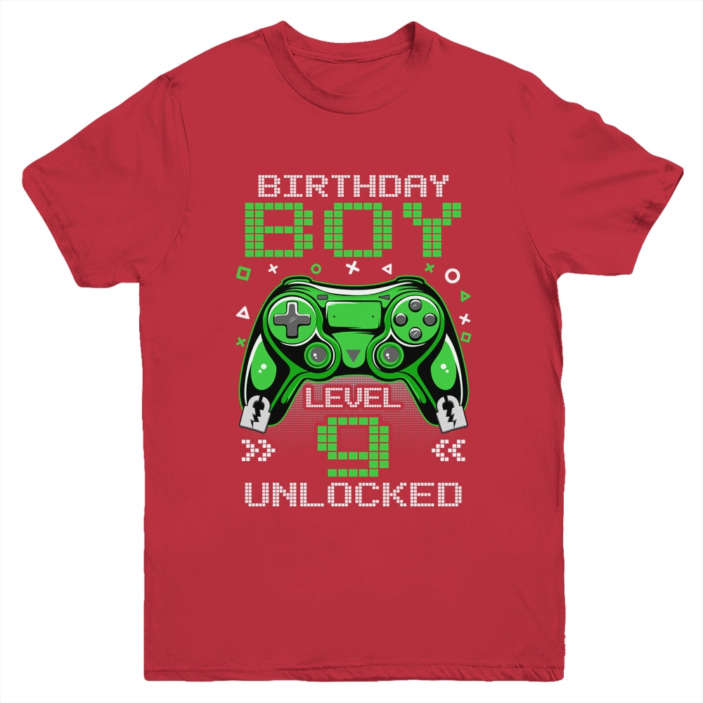 Level 9 Unlocked Awesome Since 2014 9th Birthday Gaming Youth Shirt | siriusteestore