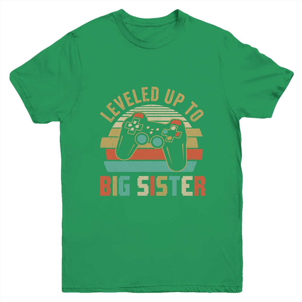 Leveled Up To Big Sister Baby Announcement For Women Youth Shirt | siriusteestore