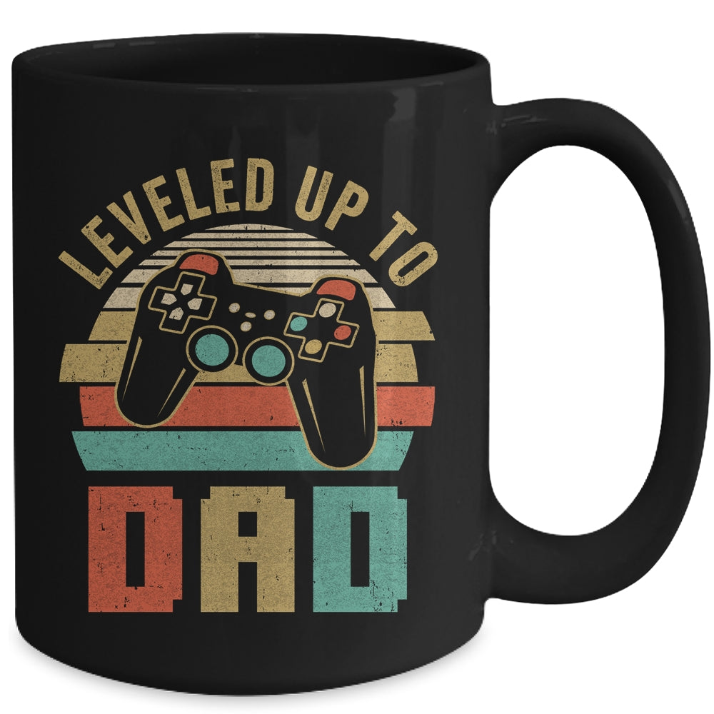 Leveled Up To Dad Baby Announcement For Men Mug | siriusteestore