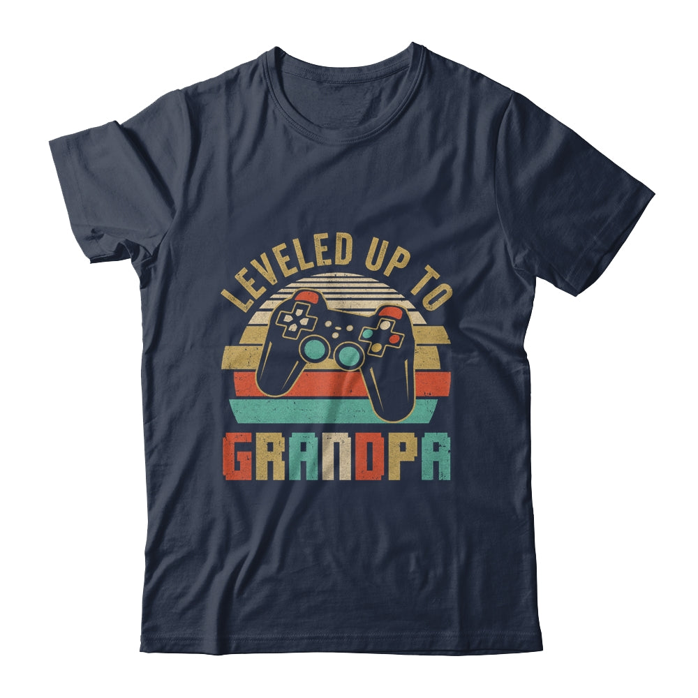 Leveled Up To Grandpa Baby Announcement For Men Shirt & Hoodie | siriusteestore