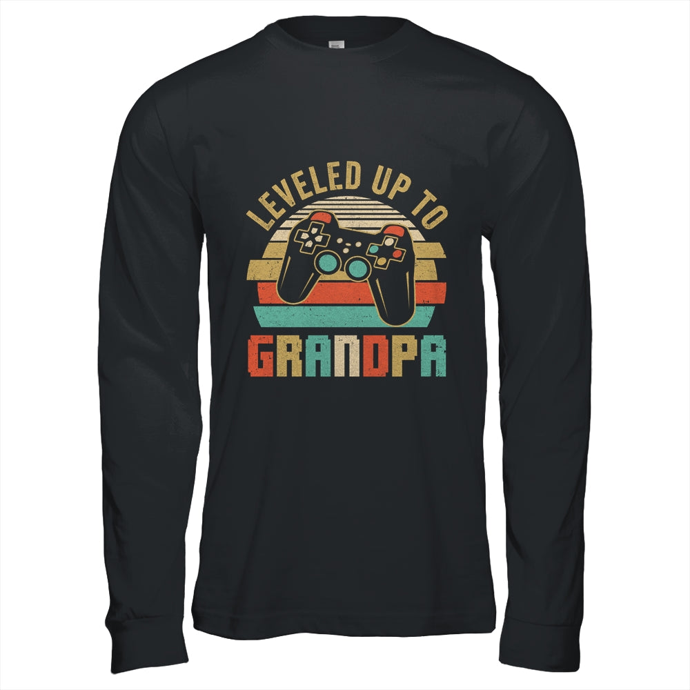 Leveled Up To Grandpa Baby Announcement For Men Shirt & Hoodie | siriusteestore