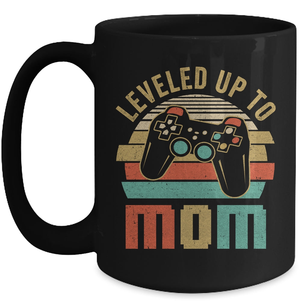 Leveled Up To Mom Baby Announcement For Women Mug | siriusteestore
