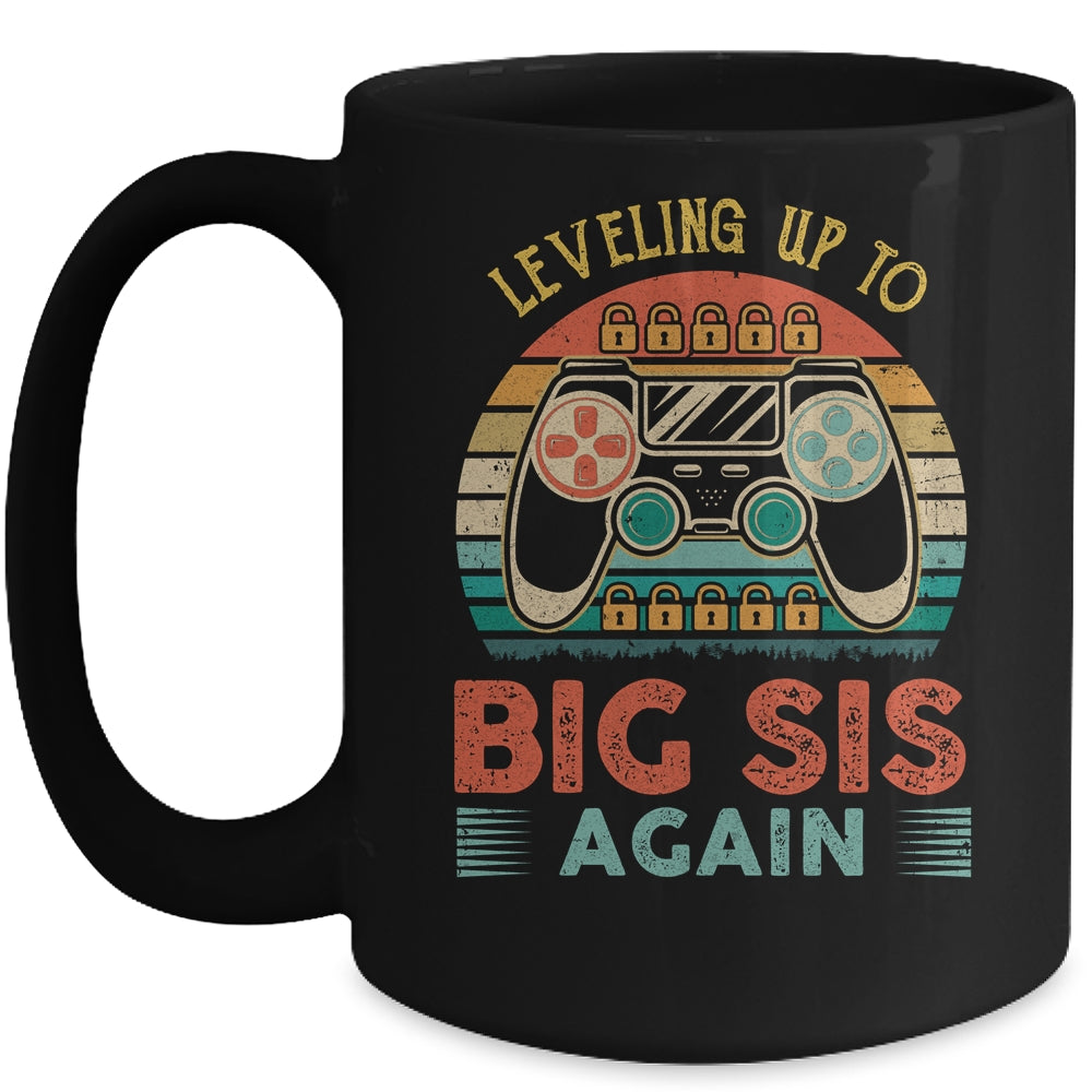 Leveling Up To Big Sis Again Vintage Big Sister Mug | siriusteestore