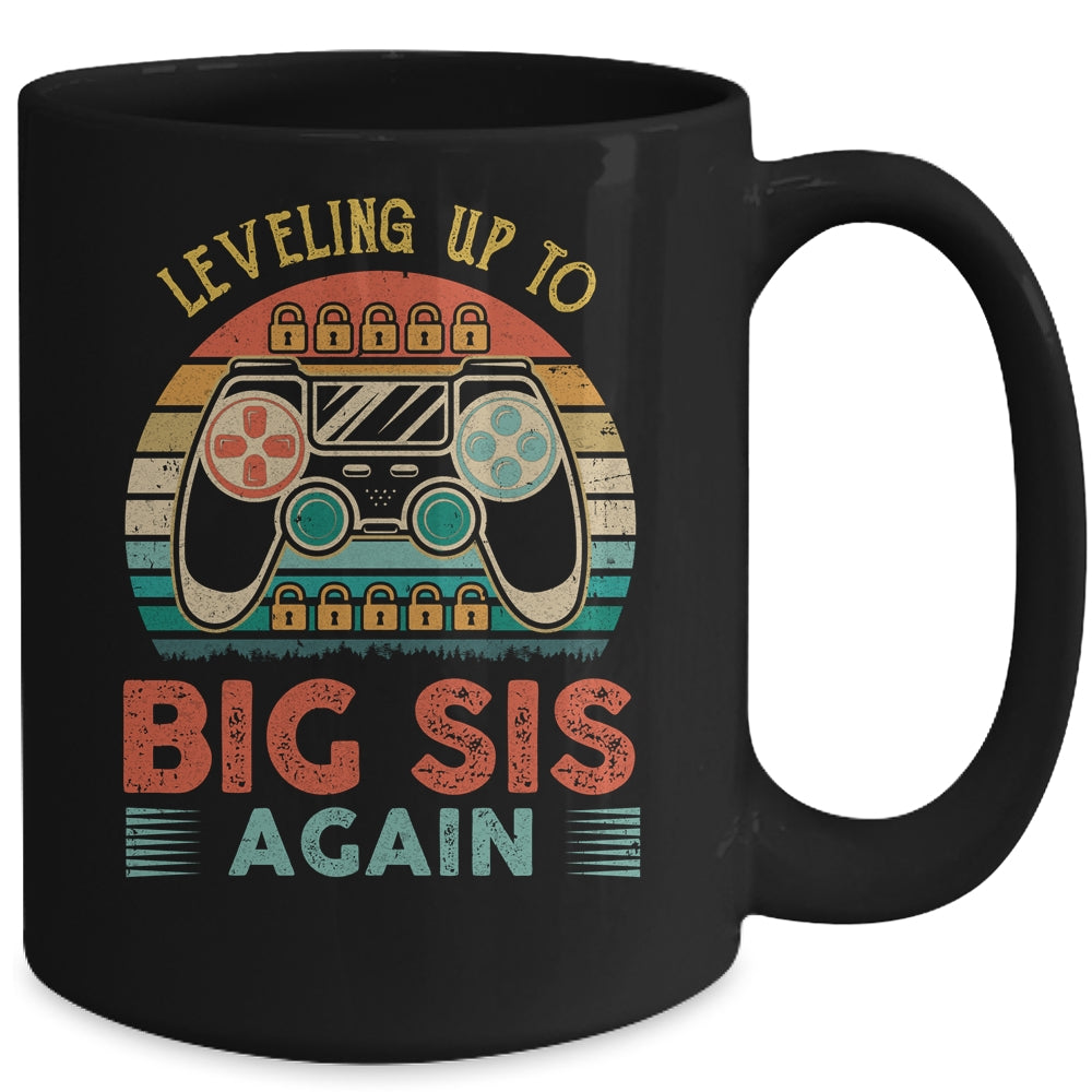 Leveling Up To Big Sis Again Vintage Big Sister Mug | siriusteestore
